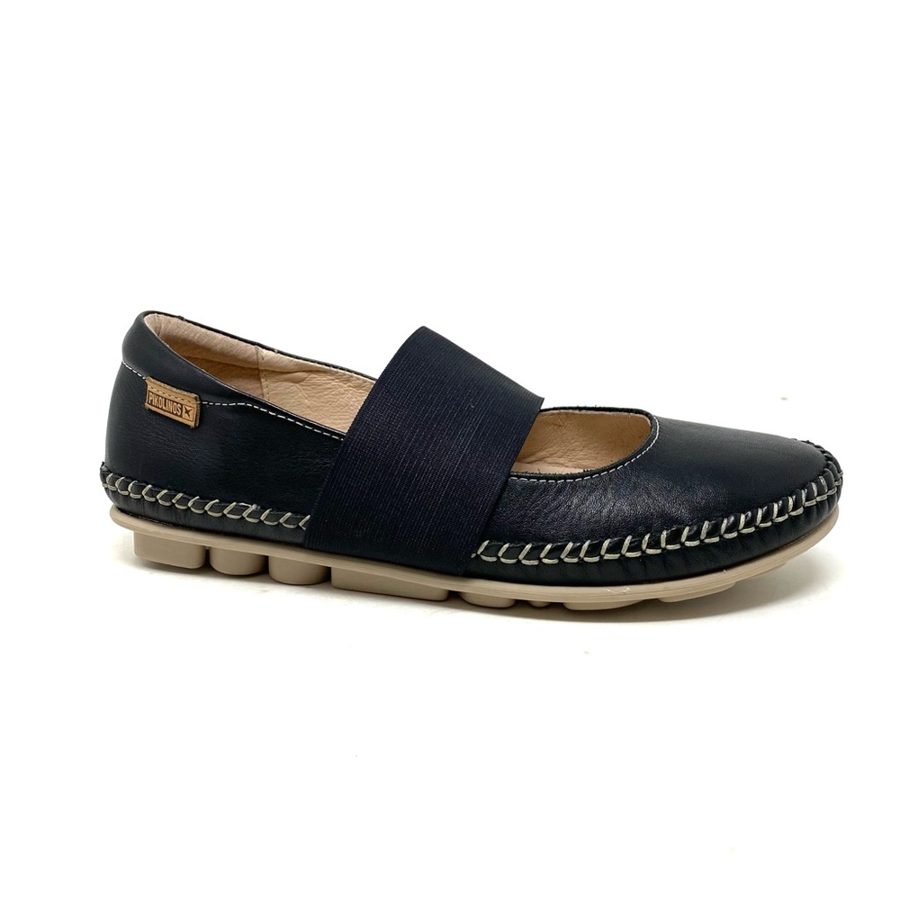 Pikolinos Riola W3Y-2580 Black Leather Ballet Flats Size 37 New in Box